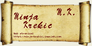 Minja Krekić vizit kartica